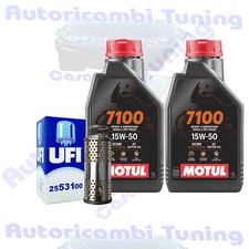 Kit Tagliando Olio Motul 7100 15W50 Filtro Per Moto Guzzi V65 Florida 650 1988>