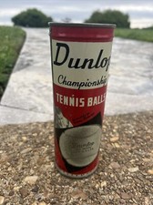 SIGILLATO Vintage Dunlop Palline da Tennis Contenitore in Metallo Vinnie Richards