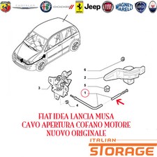 FIAT IDEA LANCIA MUSA CAVO APERTURA COFANO MOTORE NUOVO ORIGINALE 46844599