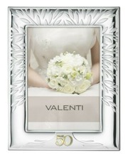 CORNICE PORTAFOTO IN ARGENTO  PORTA FOTO VALENTI 50° ANNIVERSARIO B2026/50 18X24