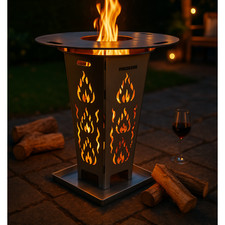 Cestello per fuoco 80 cm + piastra per barbecue, braciere, braciere, bidone per barbecue, forno