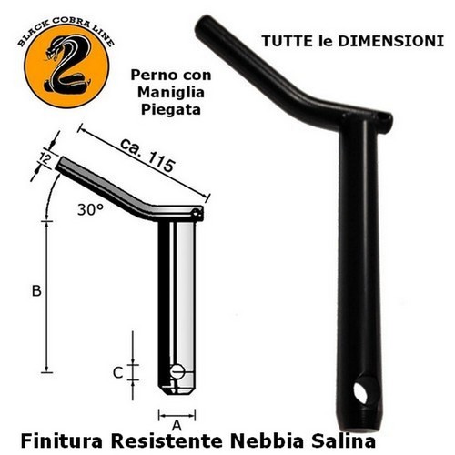 Perno con maniglia - maniglia, piegata