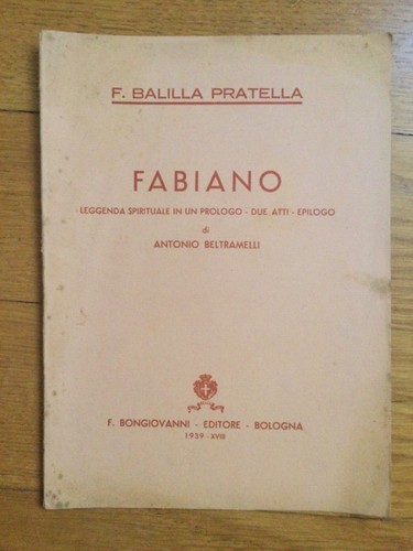Futurismo pratella balilla - pratella, f.
