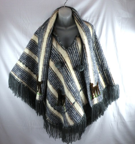 Poncho vintage lana di - poncho,