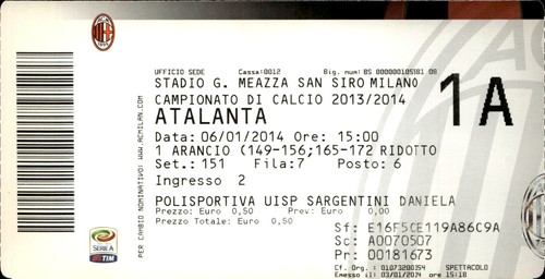 Biglietto stadio milan - biglietto,