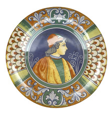 PIATTO ARTISTICO PORCELLANA DERUTA HANDMADE ITALY TERRACOTTA CERAMICA ARTISTICA