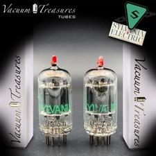 ? 5963 SYLVANIA Red Tip NOS AMPLITREX Matched Pair - USA 12AU7 ECC82 Tubes '49