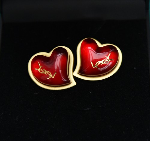 Orecchini vintage cuore rosso - vintage,