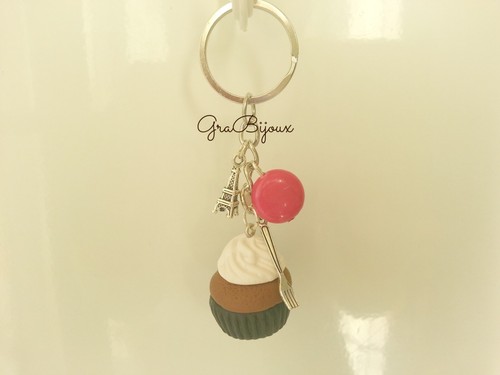 Portachiavi fimo cupcake - portachiavi,
