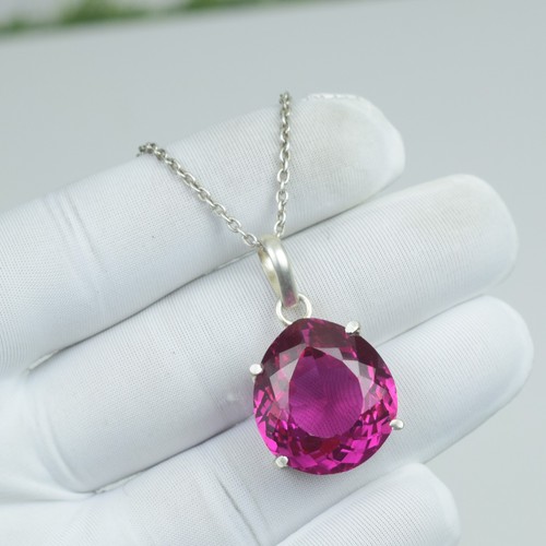 Ciondolo zaffiro rosa naturale - zaffiro,