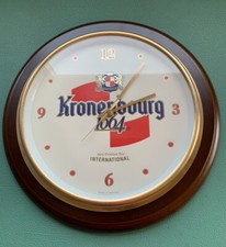 orologio muro kronenbourg beer birra pubblicitaria targa insegna pub bar italy