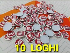 10 LOGO CHIAVE FIAT ROSSO EMBLEMA STEMMA FREGIO 15MM BRAVO PUNTO TIPO PANDA 500