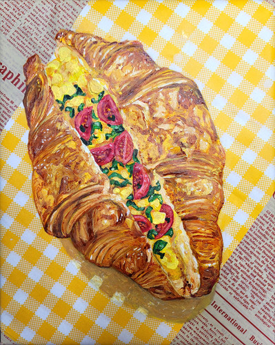 Quadro uovo tostato croissant - uovo,