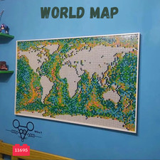 NUOVO Art World Map 31203 pz 11695 - Set giocattolo mattoncini da costruzione - decorazione parete