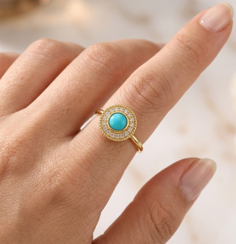 Anello aureola diamante