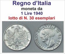 REGNO  1940 - n. 30 monete da
