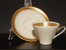 ANTICA ART DECO TAZZINA CAFFE' PORCELLANA COLOR CREMA ORO VOHENSTRAUSS BAVARIA