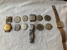 Lotto 13 pezzi orologi casse movimenti quadranti parti/riparazione/progetti