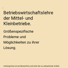 Betriebswirtschaftslehre der