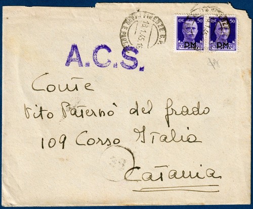 1945 lettera per - per, catania