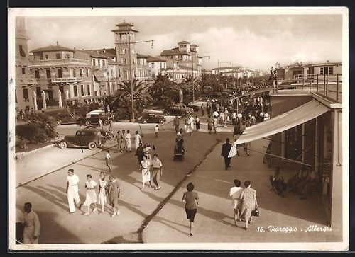 Viareggio alberghi cartolina - viareggio,, alberghi,