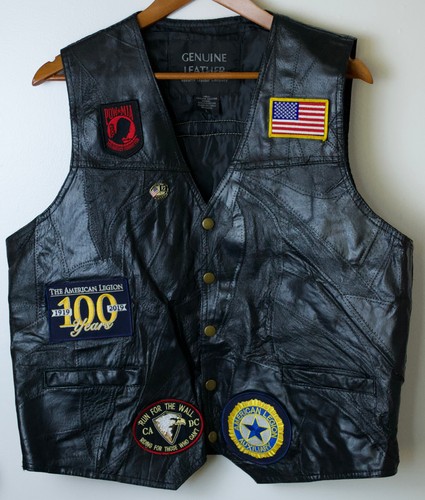 Gilet motociclista pelle - da,