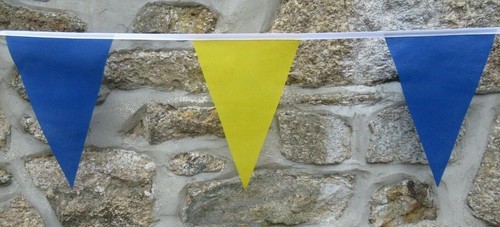 Blue and yellow bunting - blue,