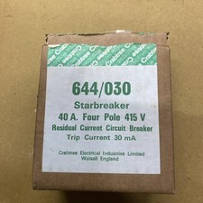 Crabtree Lifestar 644/030 40 amp 4 poli 4 moduli 30ma 415v RCCB nuovo vecchio stock 