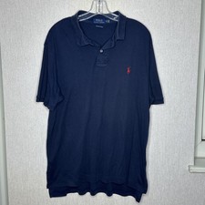 Polo Ralph Lauren taglia XL X Large uomo blu Pima soft touch manica corta