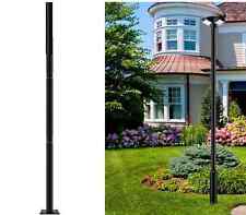 Staffa Per Lampione Stradale 3MT Palo Nera Supporto Metallo Faro Solare Giardino