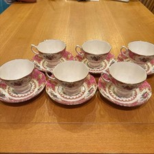 Set 6 tazze e piattini Royal Albert Lady Carlyle Giappone usati