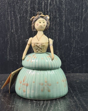 laboratorio pesaro i pupi damina scatola ceramica lavorata a mano  h cm 11,5 x 8