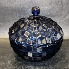 VINTAGE Cobalt Lidded Vanity