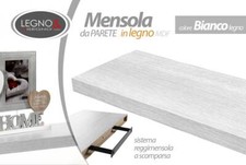 MENSOLA DA PARETE MODERNA LEGNO MURO REGGIMENSOLA A SCOMPARSA BIANCO 60*25*4 cm