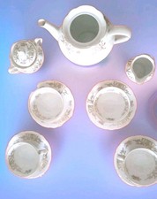 Servizio set da the antico in porcellana bianca vintage bavaria