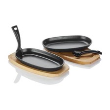 Set Padelle In Ghisa Ernesto 23,5 x 13,6 2 Pezzi Resistente Fino A 240°C