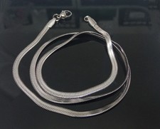 1pz collana girocollo snake chain  in acciaio inox 45cmx3mm colore argento scuro