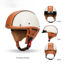 Casco moto retrò in pelle