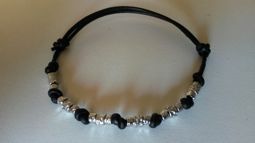 Bracciale cordino nero con - bracciale,