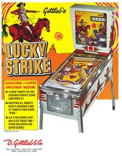 Lucky Strike Gottlieb Pinball Flyer / Brochure / Ad- Mint - Hard to Find
