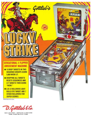 Lucky strike gottlieb flipper - lucky,