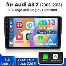 Per Audi A3 S3 RS3 8P 9'' Carplay Autoradio 1GB+32GB Android 13 GPS Navi RDS BT
