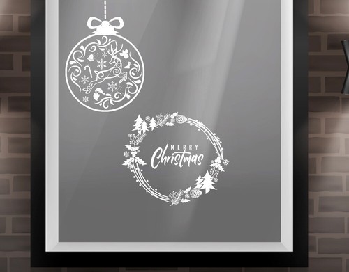 Vetrofania ghirlanda natale - ghirlanda, di