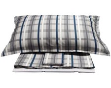 TRUSSARDI COMPLETO LENZUOLA MATRIMONIALE 2 PIAZZE IN RASO -  LIGHT TARTAN