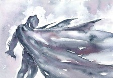 Dipinto ad acquerello originale Batman 