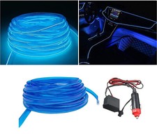 Striscia LED Interni Auto 5M Luce Decorativa Atmosfera Tagliabile Blu 03038