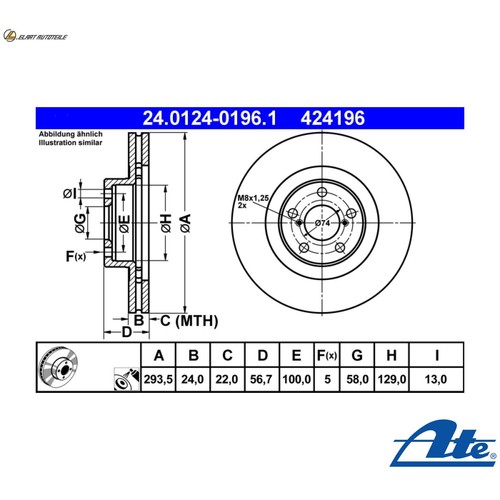 Dischi freno 0124 0196 - dischi, 24.0124-0196.1
