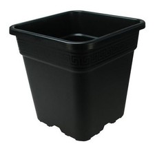 Vaso quadrato in plastica nero più resistente - 23x23x24 - 9 litri