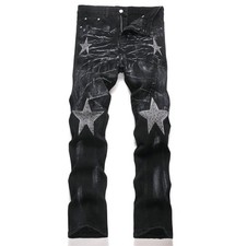 Jeans uomo denim nero gamba