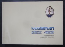 MASERATI Biturbo 222 - 422 original owner's manual conduite entretien manuale